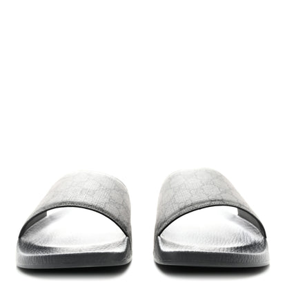 Gucci GG Supreme Monogram Mens Slide Sandals 12 Grey Black 2 of 9