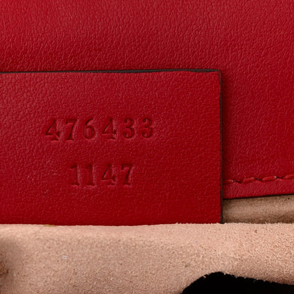 Gucci Calfskin Matelasse Super Mini GG Marmont Shoulder Bag Hibiscus Red 7 of 10