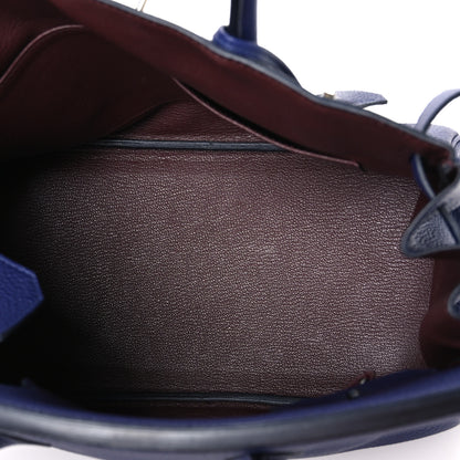 Hermes Togo Swift Officier Birkin 30 Bleu Encre Rouge H 5 of 10