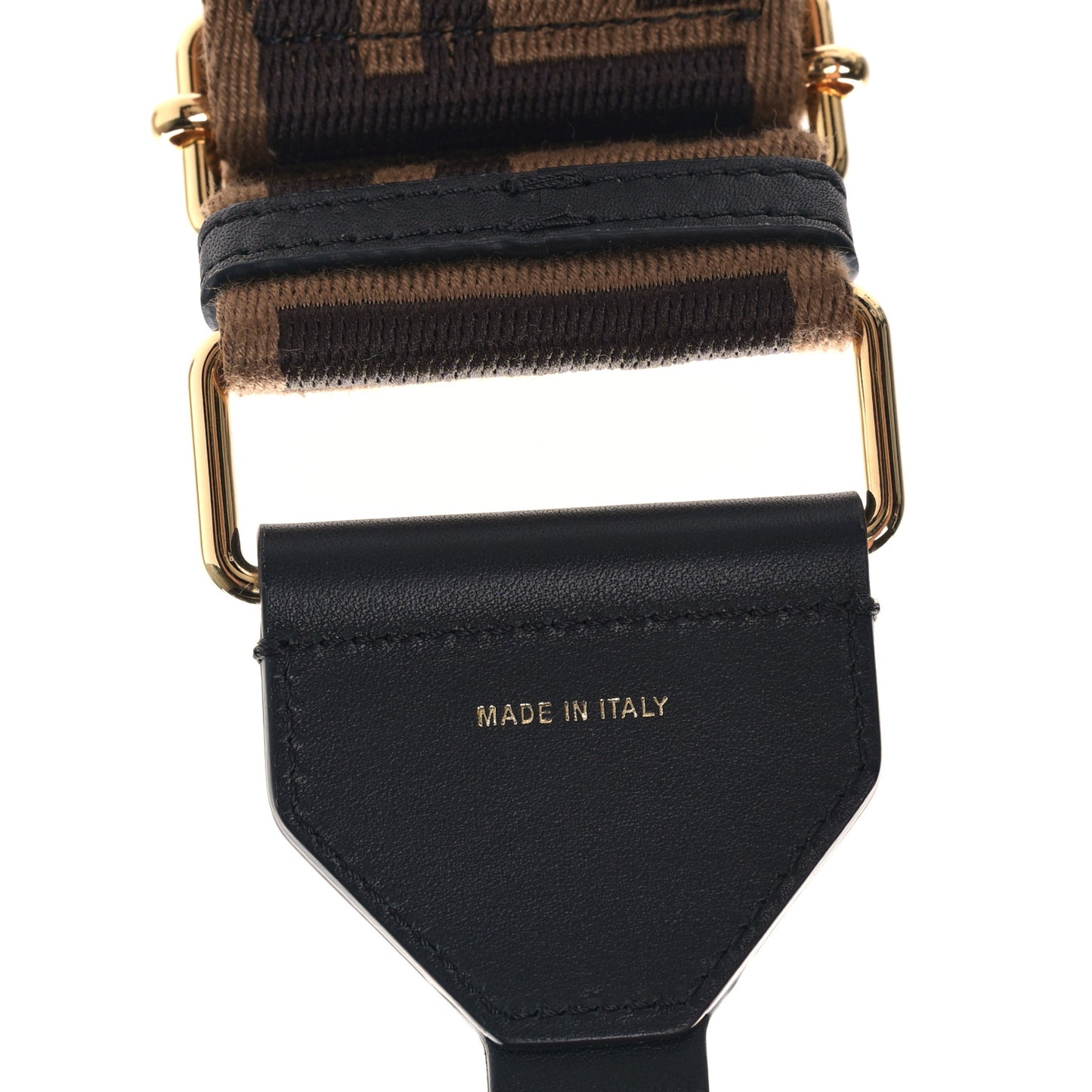 Ribbon Vitello Seta FF 1974 Adjustable Strap You Fango Marrone Black