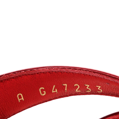 Chanel Laminated Calfskin Block Heel Sandals 37.5 Red 9 of 10