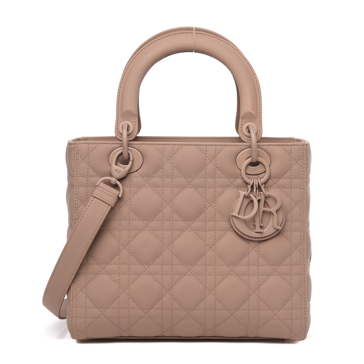 Christian Dior Ultra Matte Calfskin Cannage Medium Lady Dior Beige 1 of 12