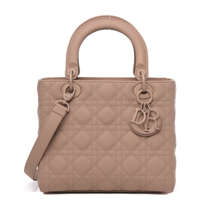 Christian Dior Ultra Matte Calfskin Cannage Medium Lady Dior Beige 1 of 12