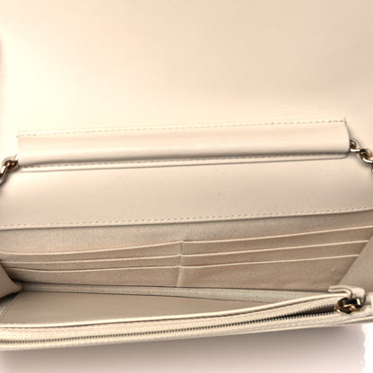 Chanel Caviar Quilted Vintage Mademoiselle Wallet On Chain WOC Beige 5 of 9