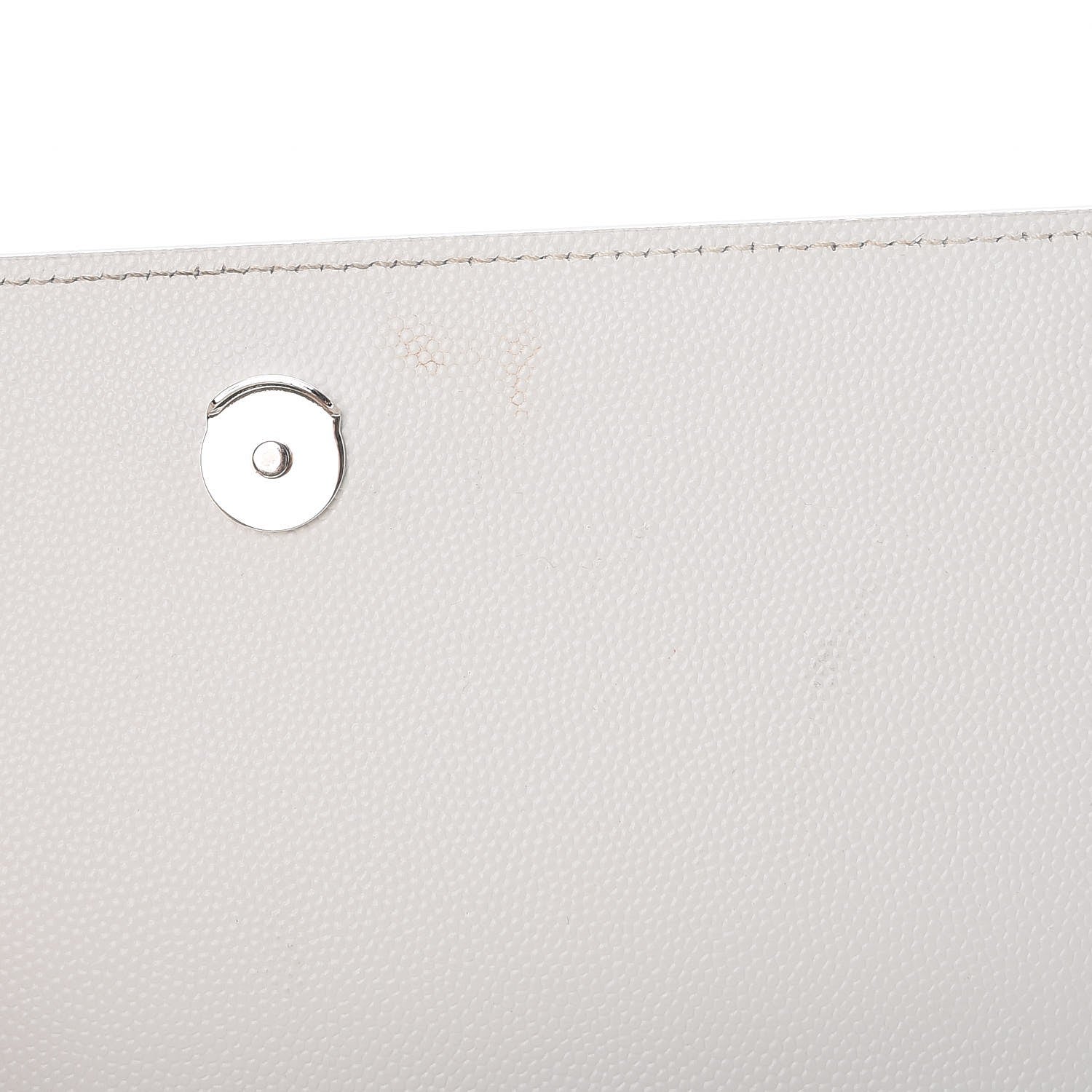 Saint Laurent Grain De Poudre Small Monogram Kate Satchel Optical White 8 of 11