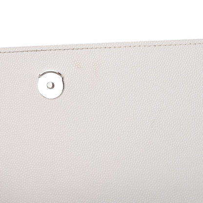 Saint Laurent Grain De Poudre Small Monogram Kate Satchel Optical White 8 of 11
