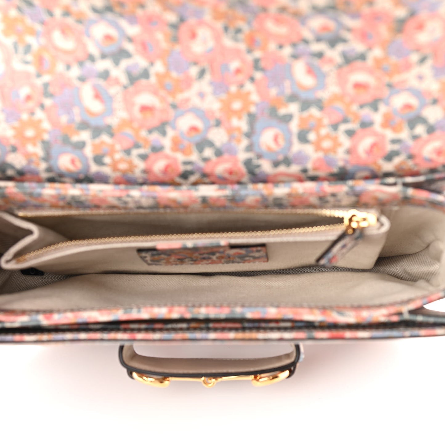 X LIBERTY OF LONDON Textured Calfskin Infinity Abbey Horsebit 1955 Shoulder Bag Perfect Pink Ivory