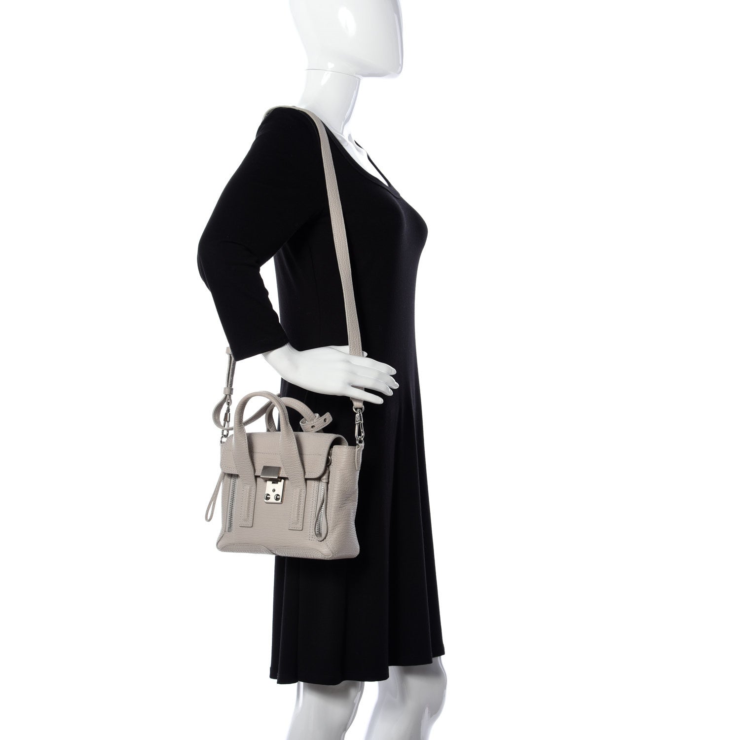 3.1 Phillip Lim Textured Calfskin Mini Pashli Satchel Feather 2 of 10