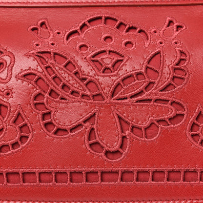Dolce & Gabbana Lambskin Medium Embroidered Laser Cut Miss Sicily Satchel Red 11 of 14