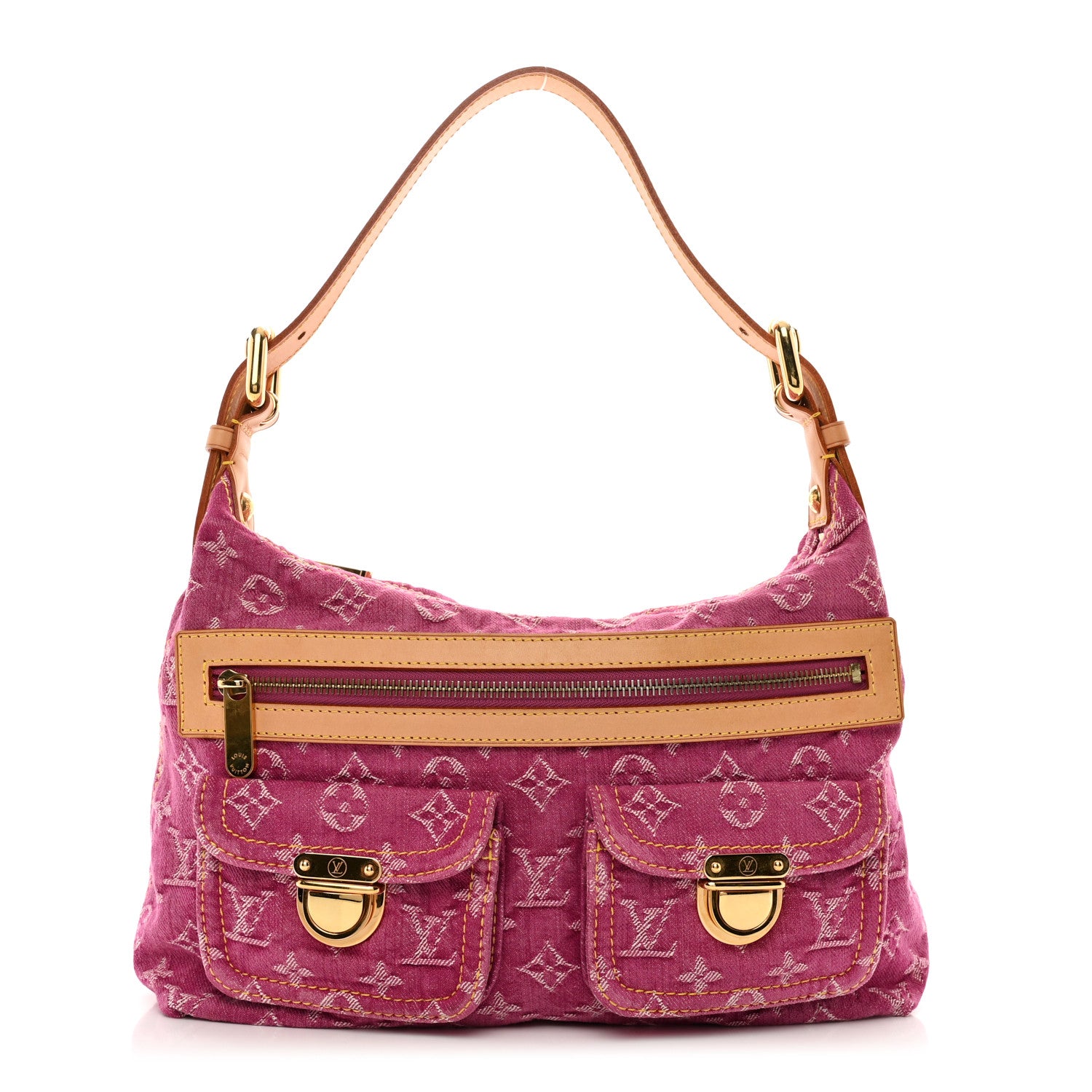 Louis Vuitton Denim Baggy PM Fuchsia 1 of 9