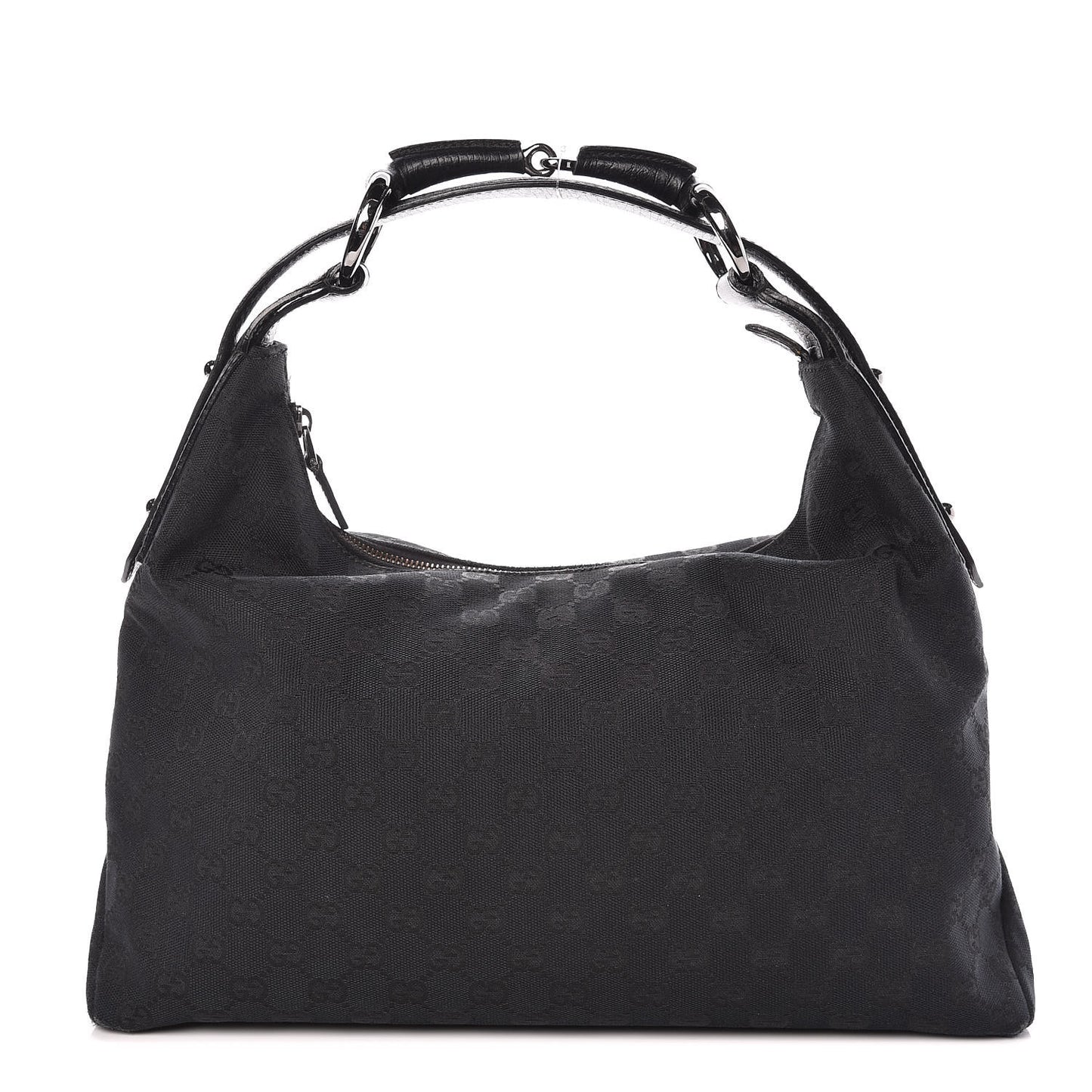 Monogram Medium Horsebit Chain Hobo Black