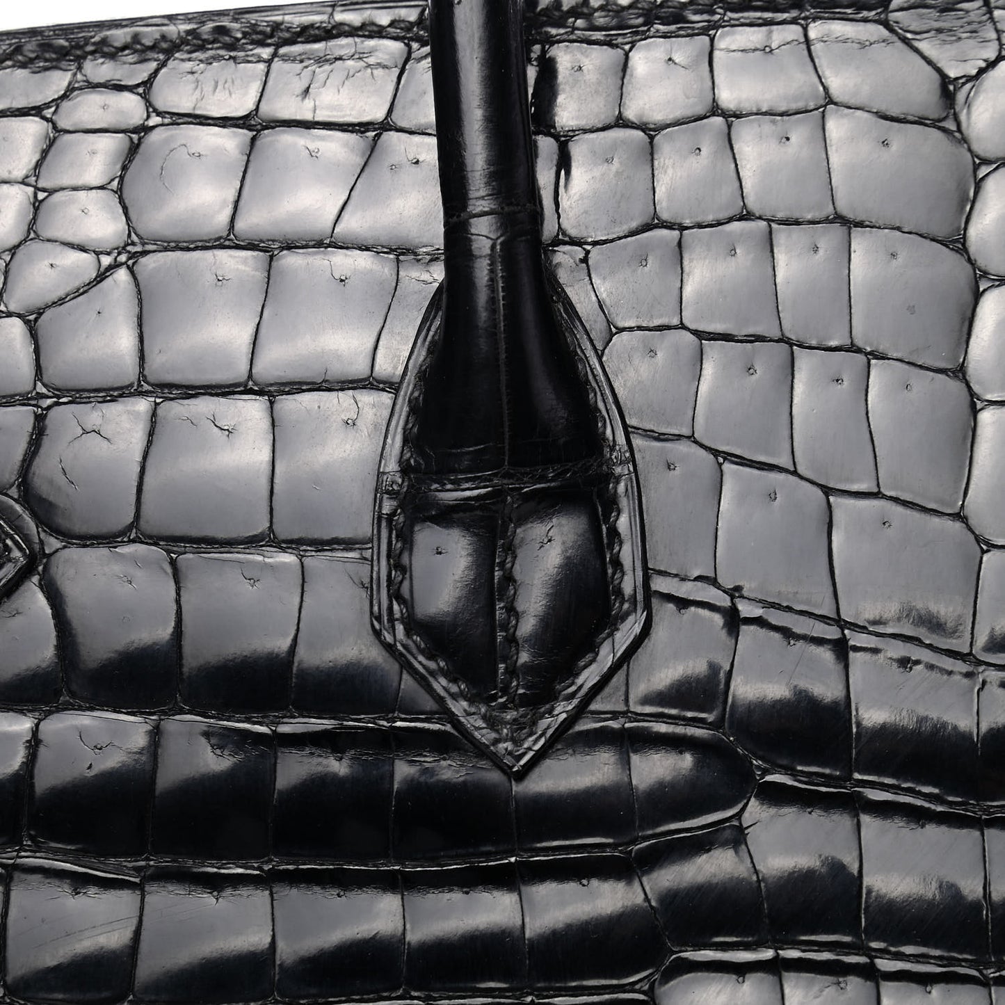 Shiny Porosus Crocodile Birkin 35 Black