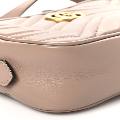 Gucci Calfskin Matelasse Mini GG Marmont Chain Shoulder Bag Porcelain Rose 9 of 10