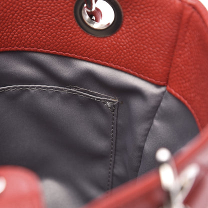 Chanel Caviar Quilted Petit Shopping Tote PST Red 10 of 14