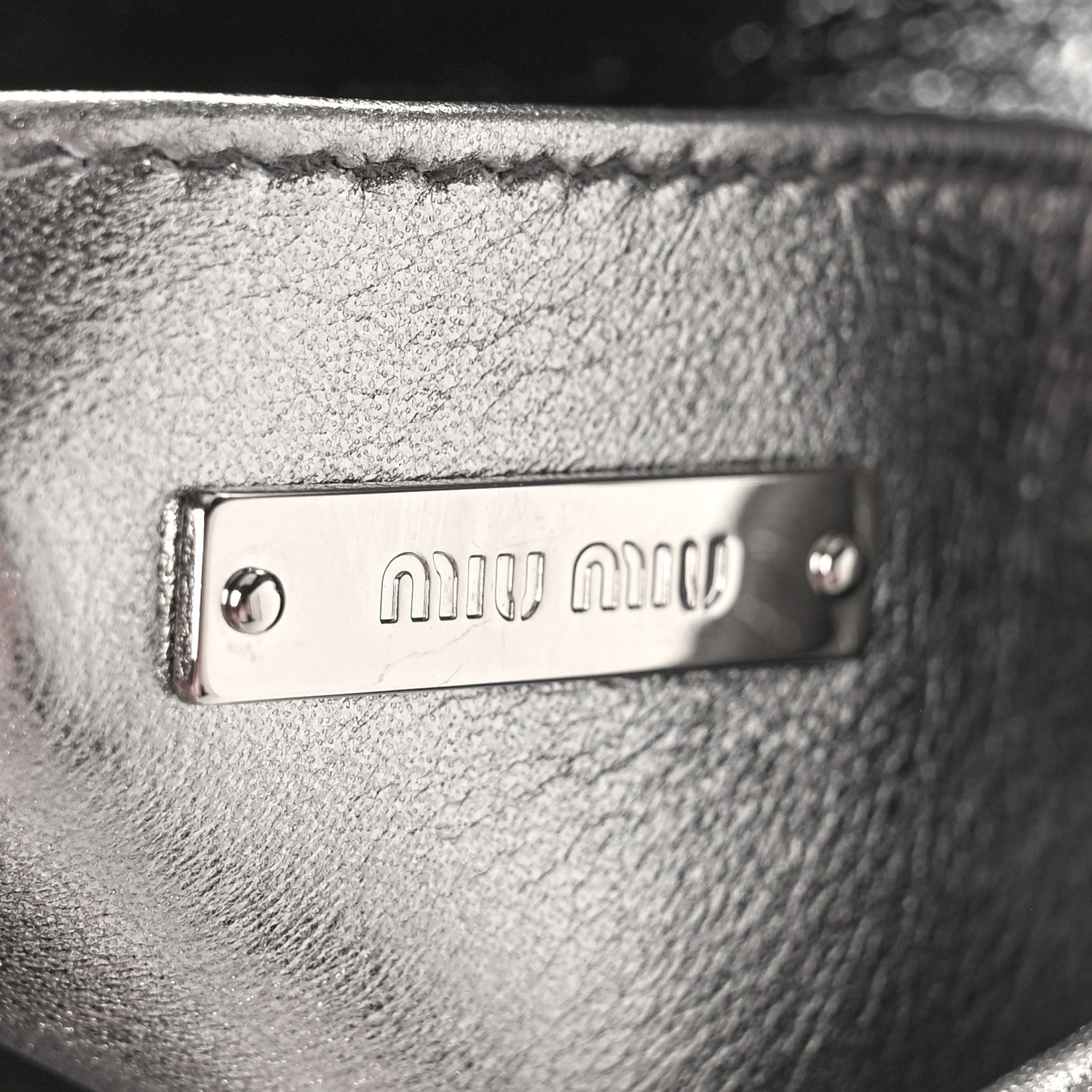 Miu Miu Nappa Matelasse Crystal Embellished Top Handle Satchel Cromo 6 of 8