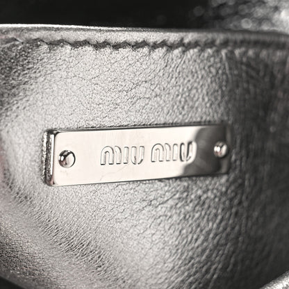 Miu Miu Nappa Matelasse Crystal Embellished Top Handle Satchel Cromo 6 of 8