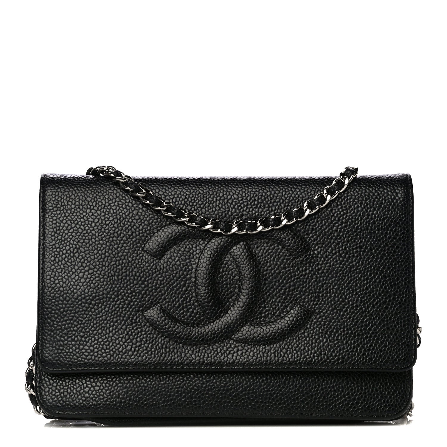 Chanel Caviar Timeless CC Wallet On Chain WOC Black 1 of 10