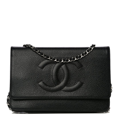 Chanel Caviar Timeless CC Wallet On Chain WOC Black 1 of 10