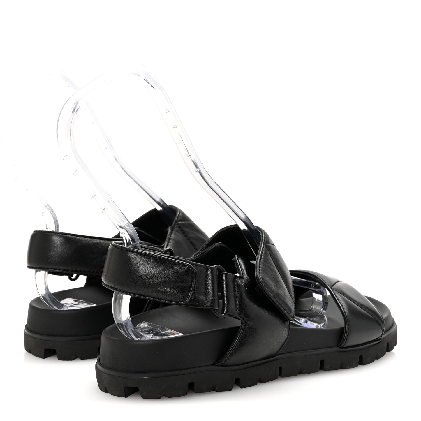 Nappa Logo Quilted 20mm Sport Sandals 37.5 Black
