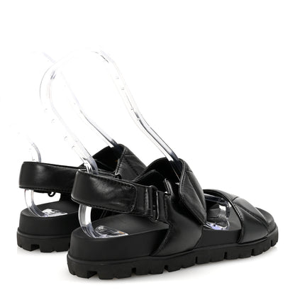 Prada Nappa Logo Quilted 20mm Sport Sandals 37.5 Black 5 of 9