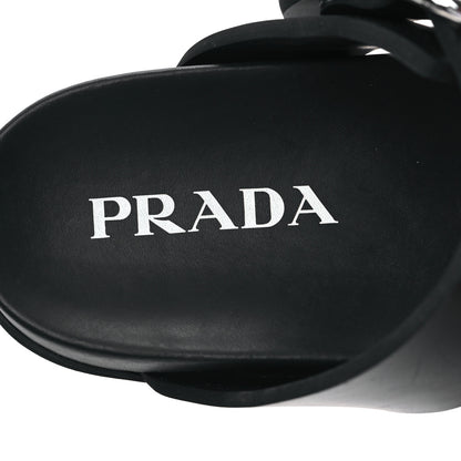 Prada EVA Rubber Buckled Lug Sole 20mm Thong Sandals 38 Black 7 of 10