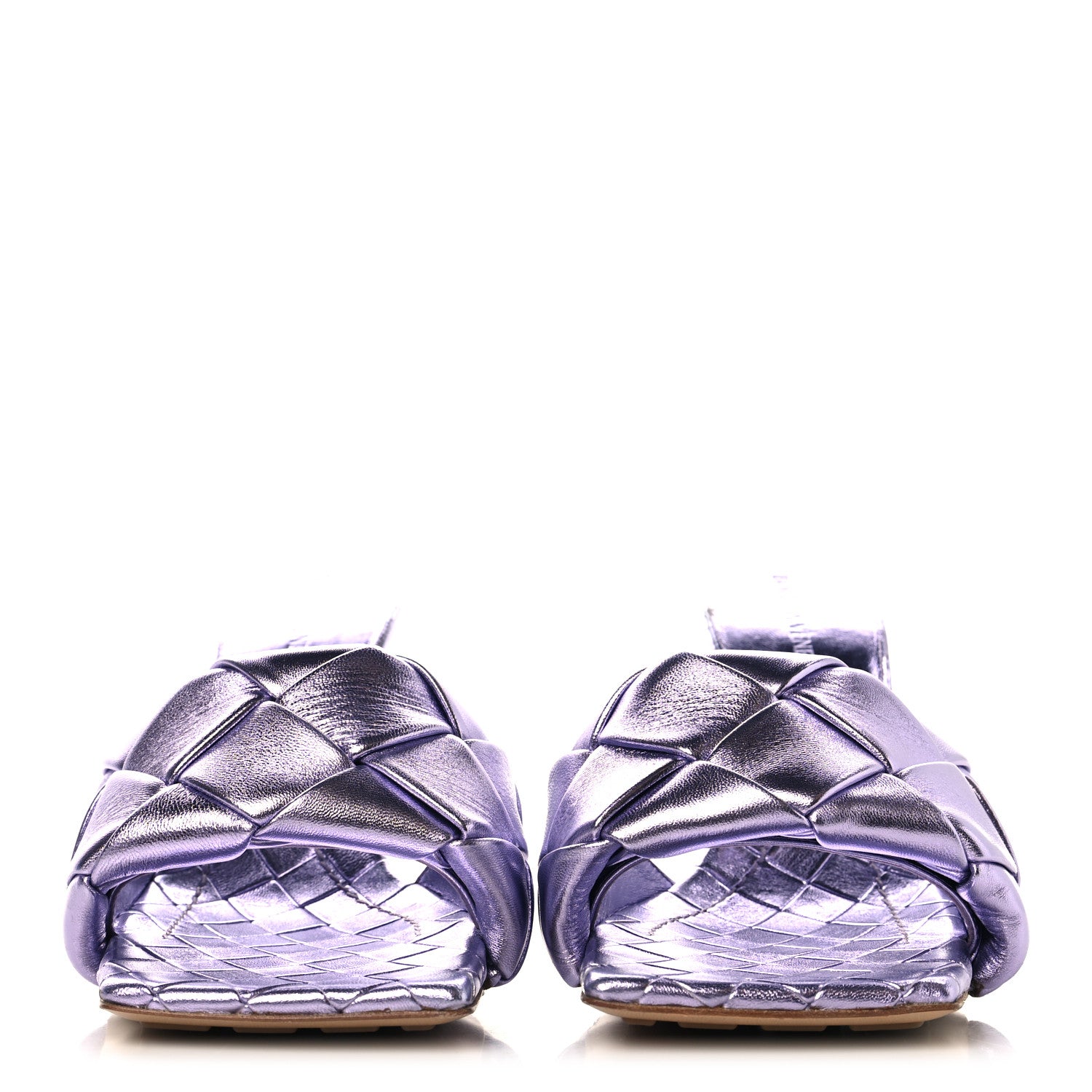 Bottega Veneta Metallic Nappa Maxi Intrecciato Lido 90mm Mule