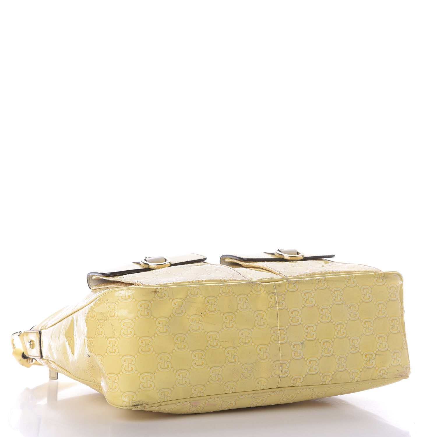 Gucci Patent Guccissima Pocket Hobo Yellow 4 of 15
