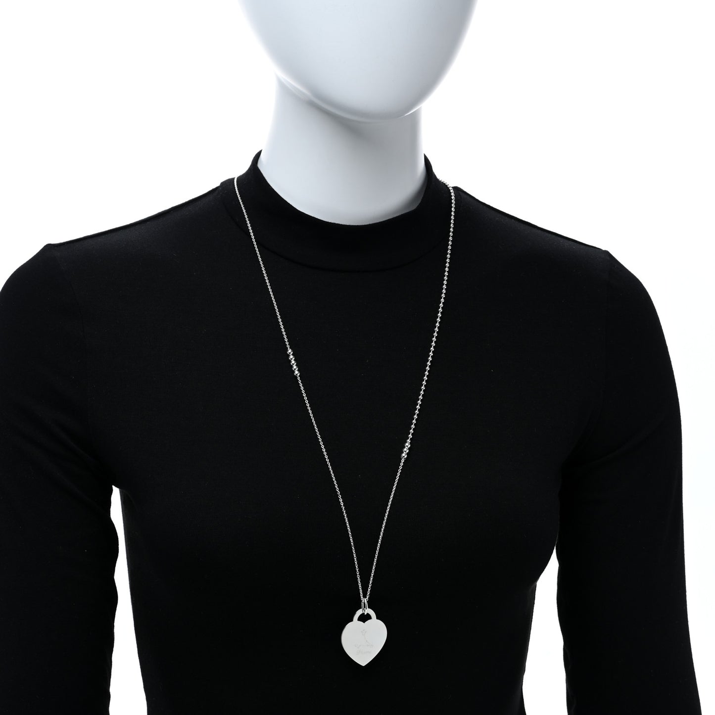 Sterling Silver Zodiac Pisces Heart Tag Pendant Necklace