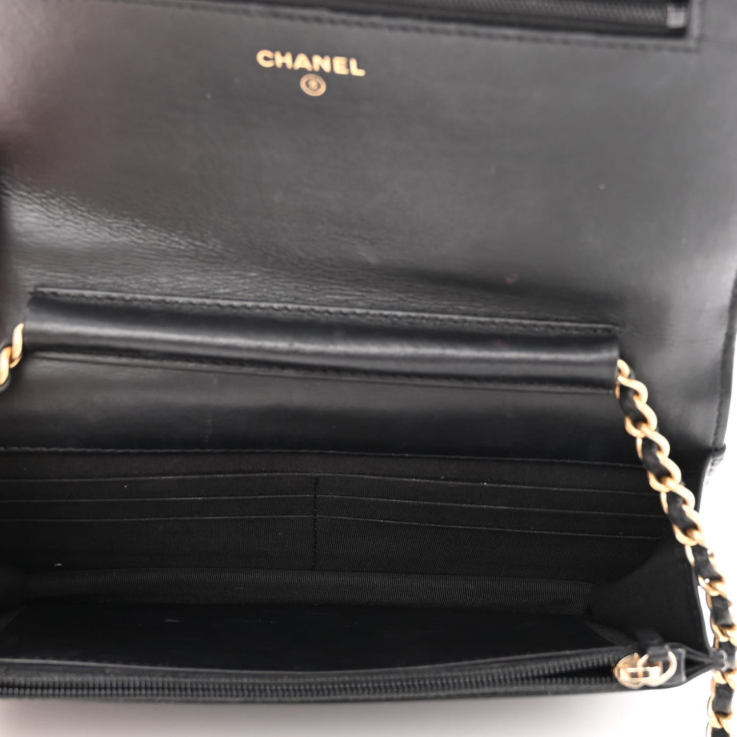 Caviar Quilted Boy Wallet On Chain WOC Black