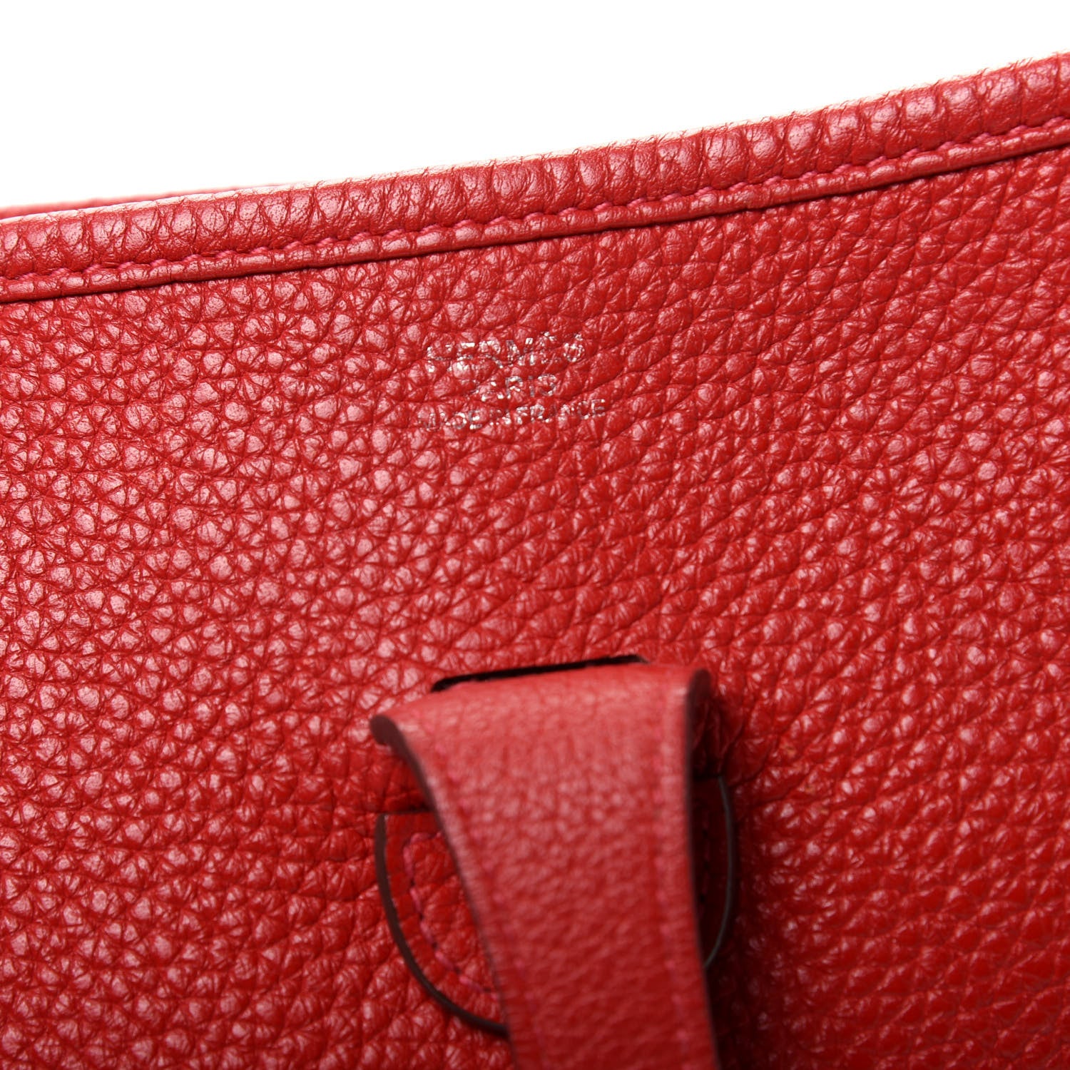 Hermes Taurillon Clemence Amazone Evelyne III PM Rouge Casaque Bleu Obscur 9 of 11