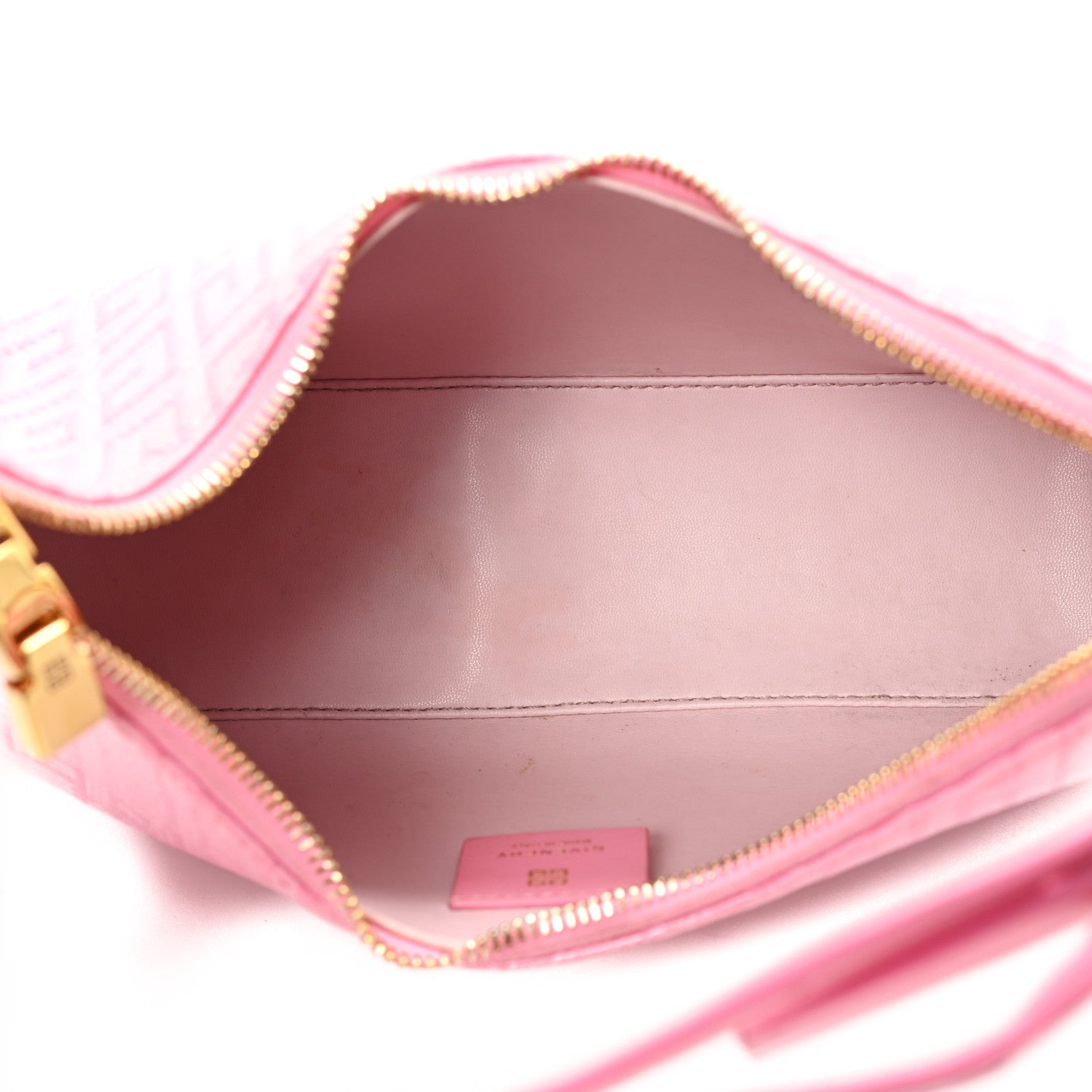 Givenchy Coated Canvas Logo 4G Embossed Small Moon Cut Out Shoulder Bag Pink 5 of 10