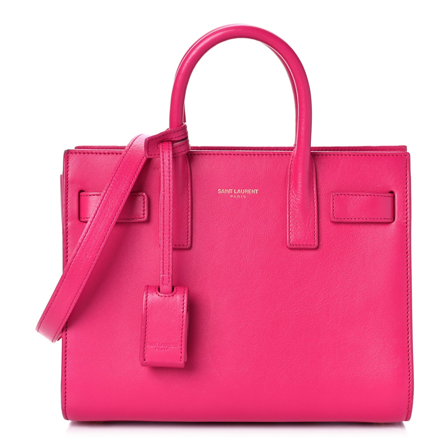 Saint Laurent Calfskin Nano Sac De Jour Lipstick Fuchsia 1 of 9