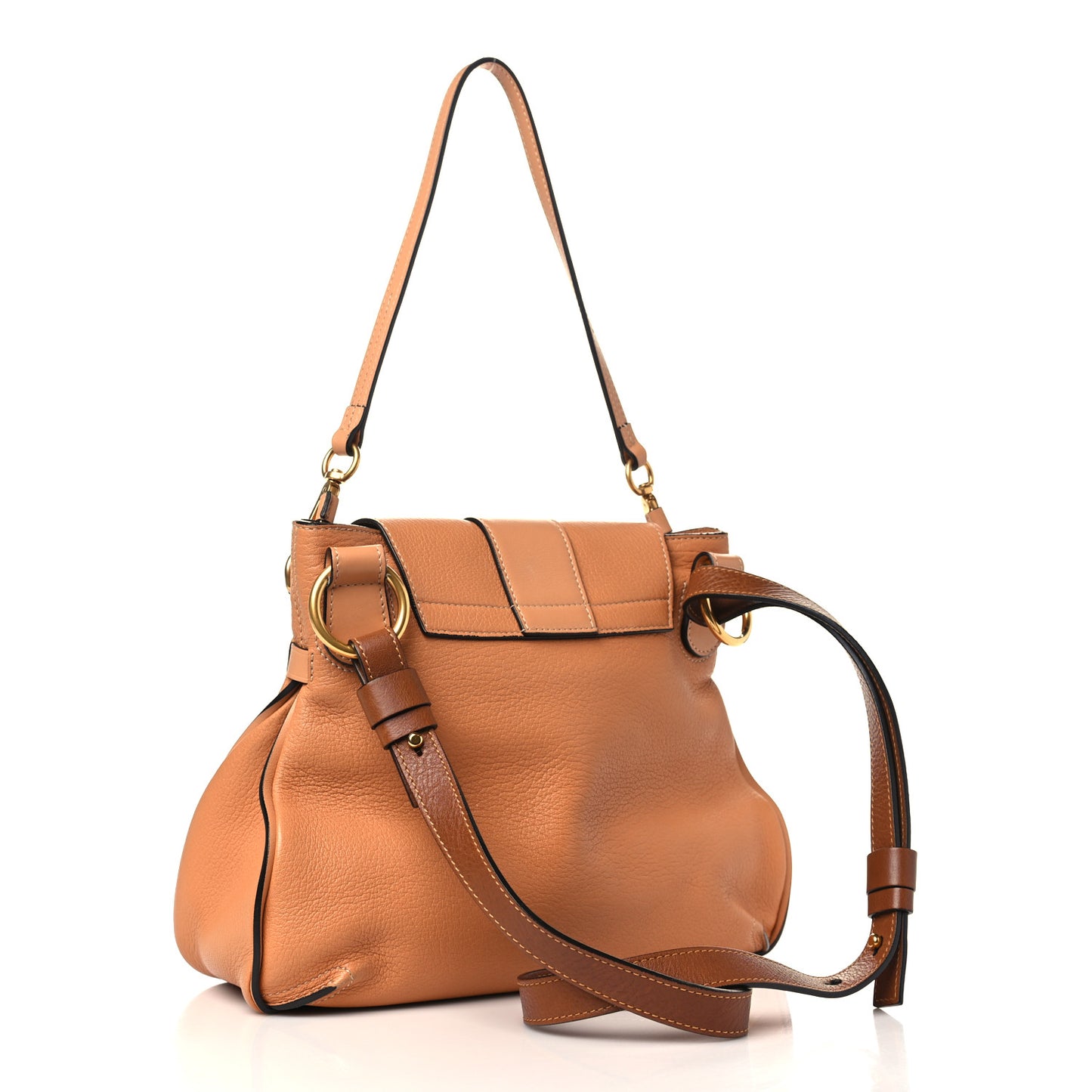 Grained Lambskin Calfskin Small Lexa Shoulder Bag Mustard Brown