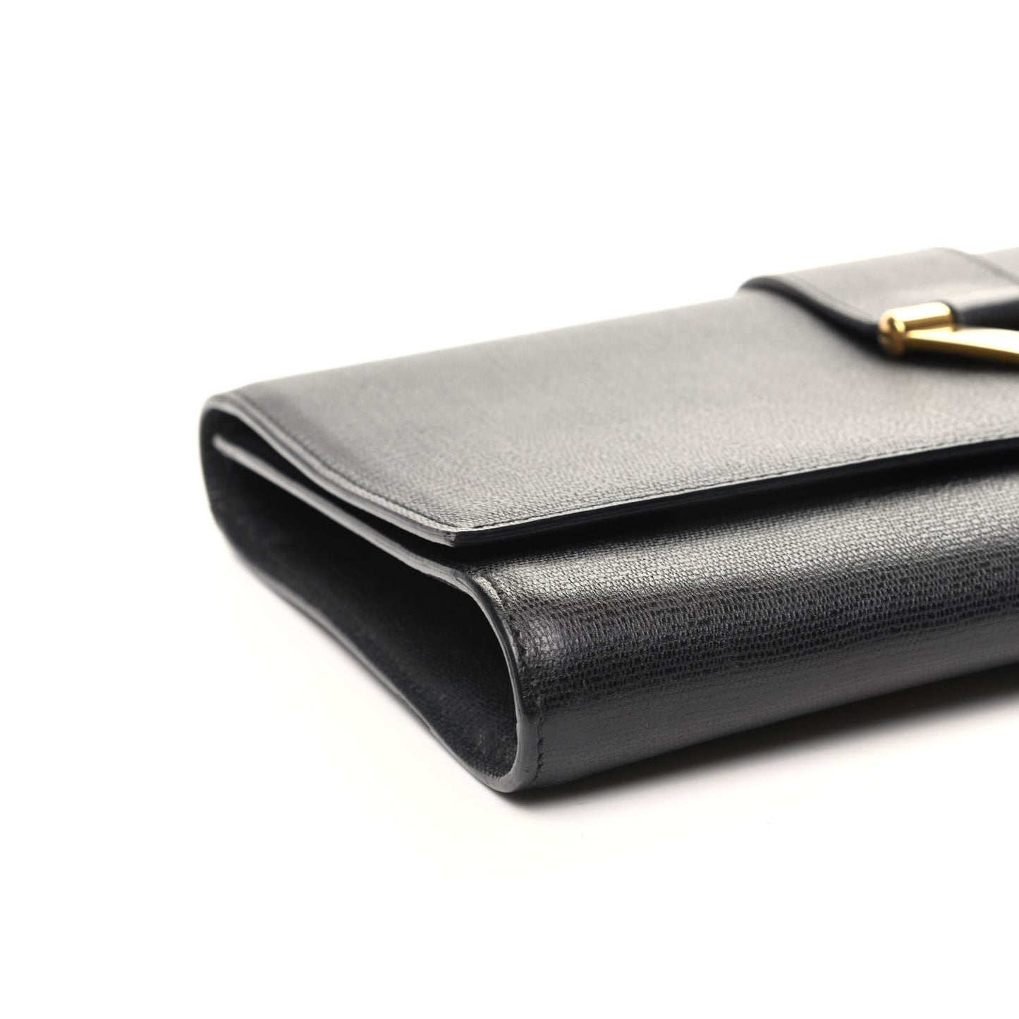 Textured Calfskin Y Ligne Clutch Black