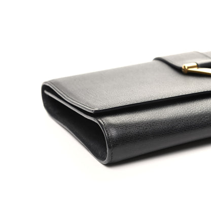 Saint Laurent Textured Calfskin Y Ligne Clutch Black 7 of 9