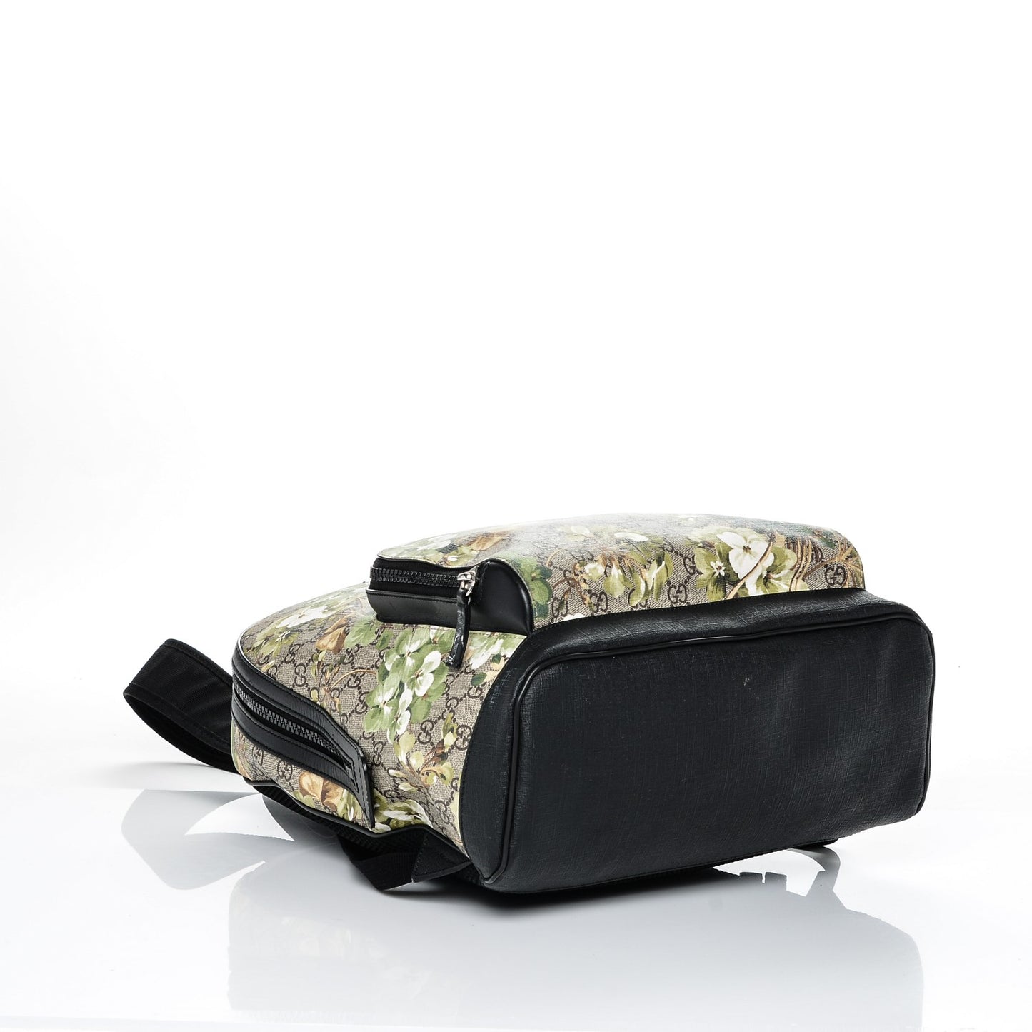 GG Supreme Monogram Blooms Medium Day Backpack Beige New Military Black
