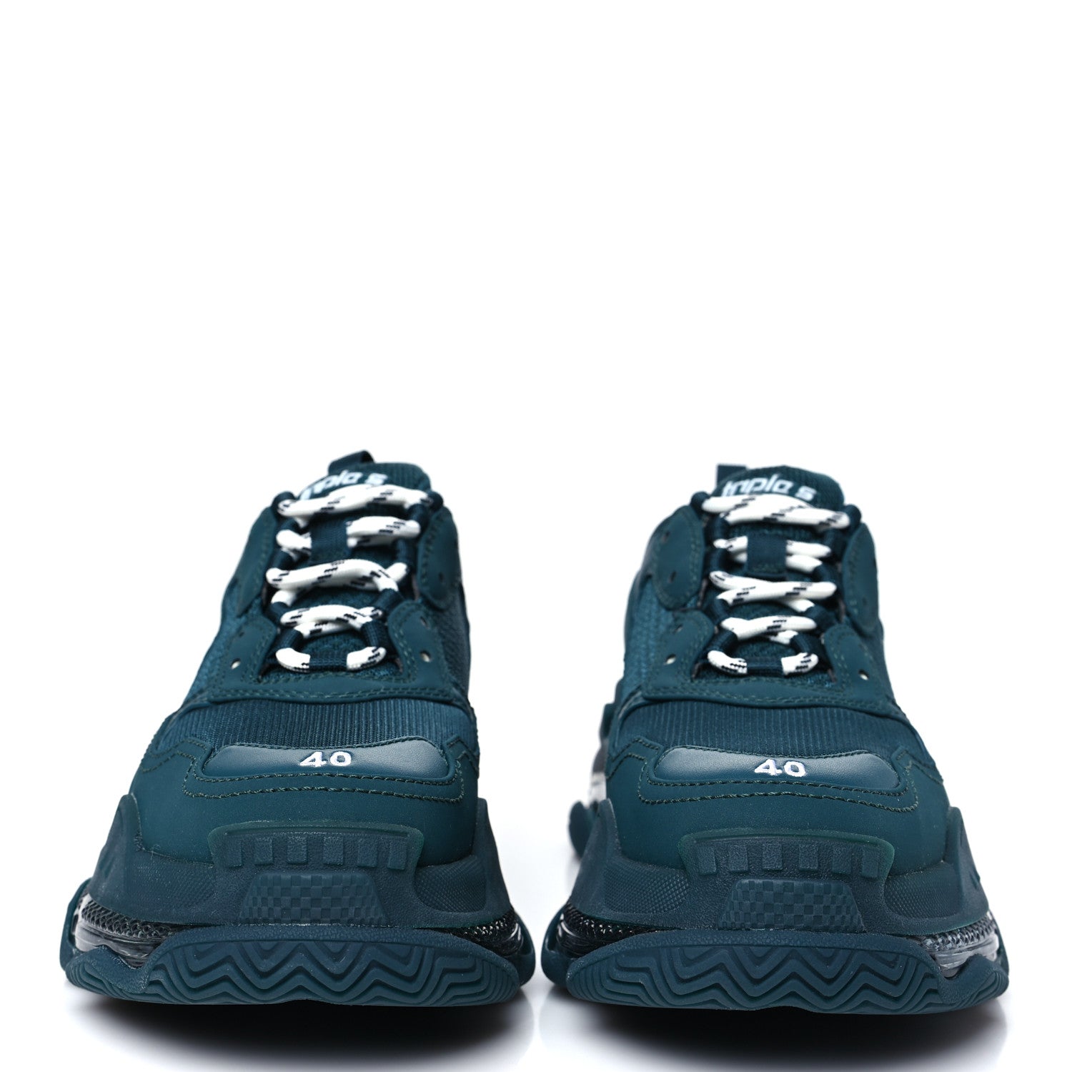 Balenciaga Fabric Mesh Clear Sole Fluo Mens Triple S Sneakers 40 Dark Green 3 of 8