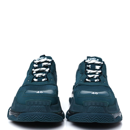 Balenciaga Fabric Mesh Clear Sole Fluo Mens Triple S Sneakers 40 Dark Green 3 of 8