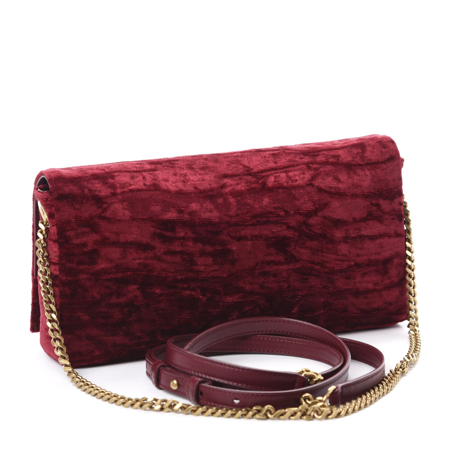 Saint Laurent Velvet Monogram Tassel Kate 99 Red 4 of 11