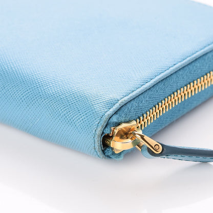Prada Saffiano Metal Zip Around Wallet Voyage 9 of 11
