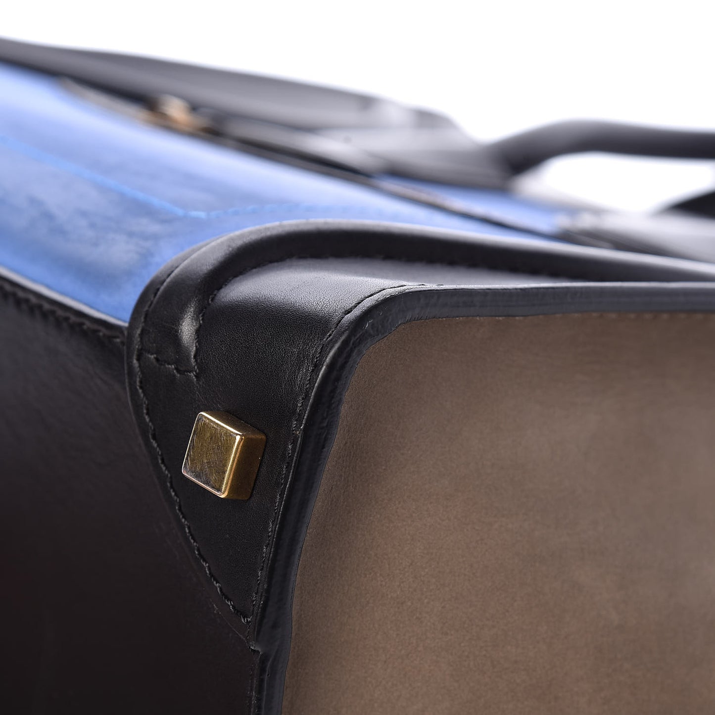 Calfskin Nubuck Suede Micro Tri-Color Luggage Blue