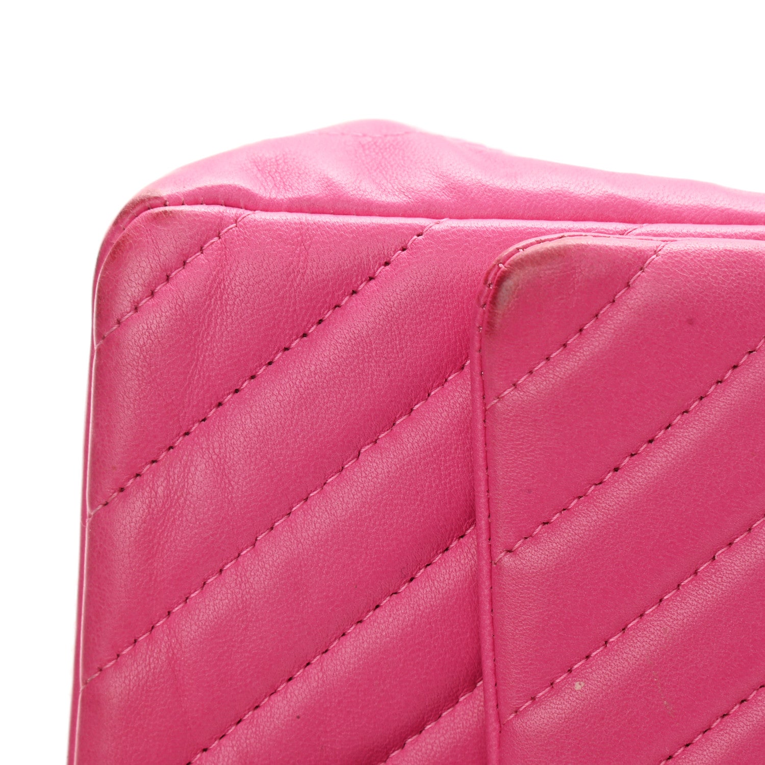 Chanel Lambskin Chevron Quilted Mini Rectangular Flap Fuchsia 16 of 17