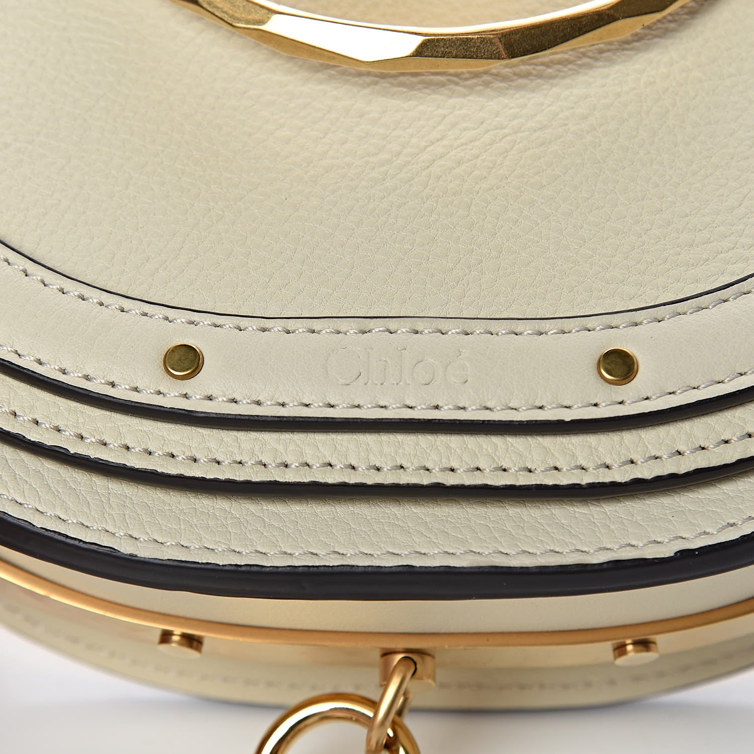 Chloe Calfskin Small Nile Bracelet Minaudiere Bag Off White 9 of 11