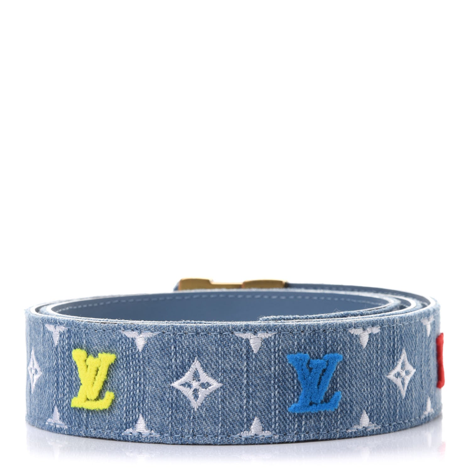 Louis Vuitton Denim 35mm LV New Wave Belt 85 34 2 of 6