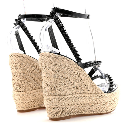 Christian Louboutin Patent Mafaldina 120 Wedge Sandals 37 Black 5 of 10