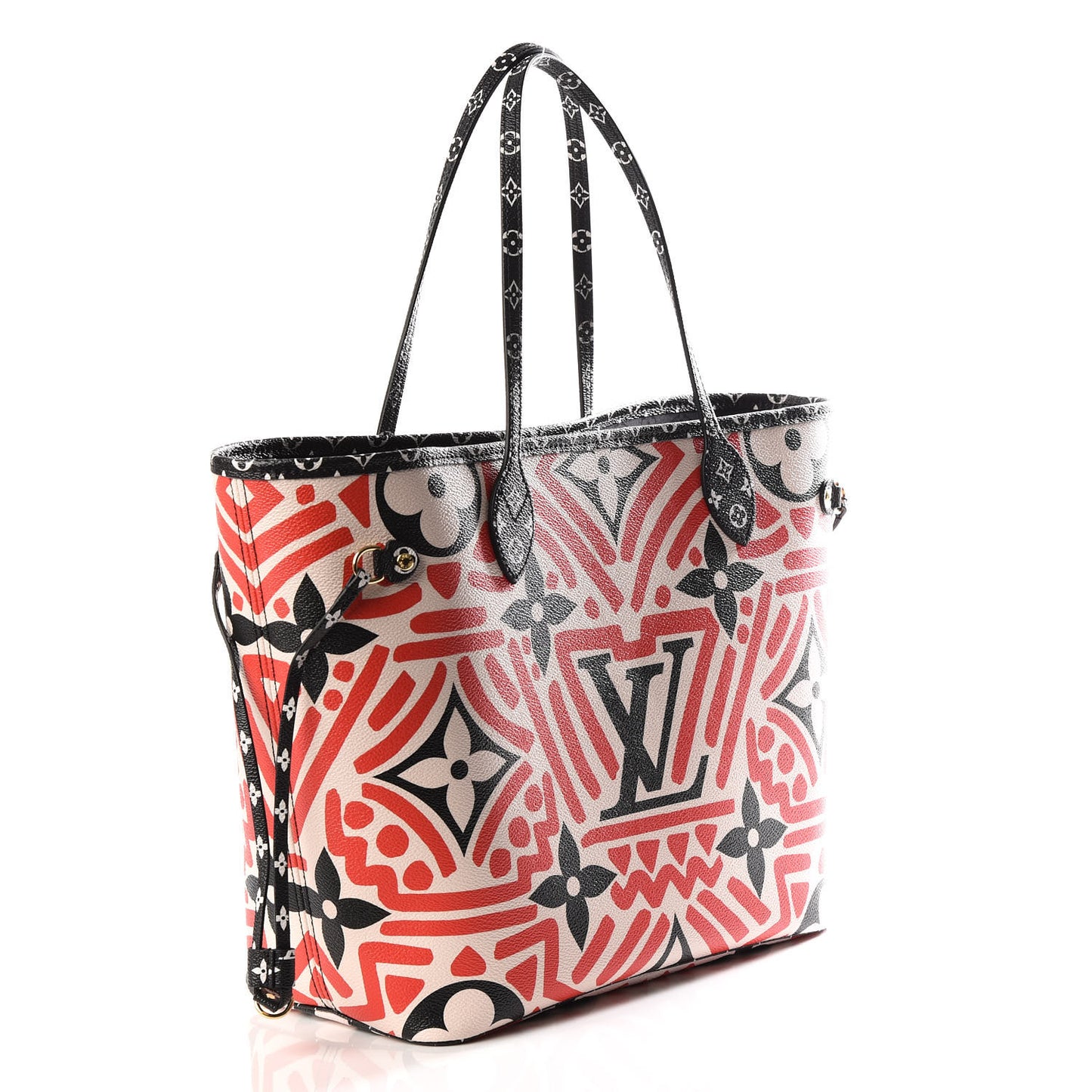 Monogram Giant Crafty Neverfull MM Creme Rouge Black
