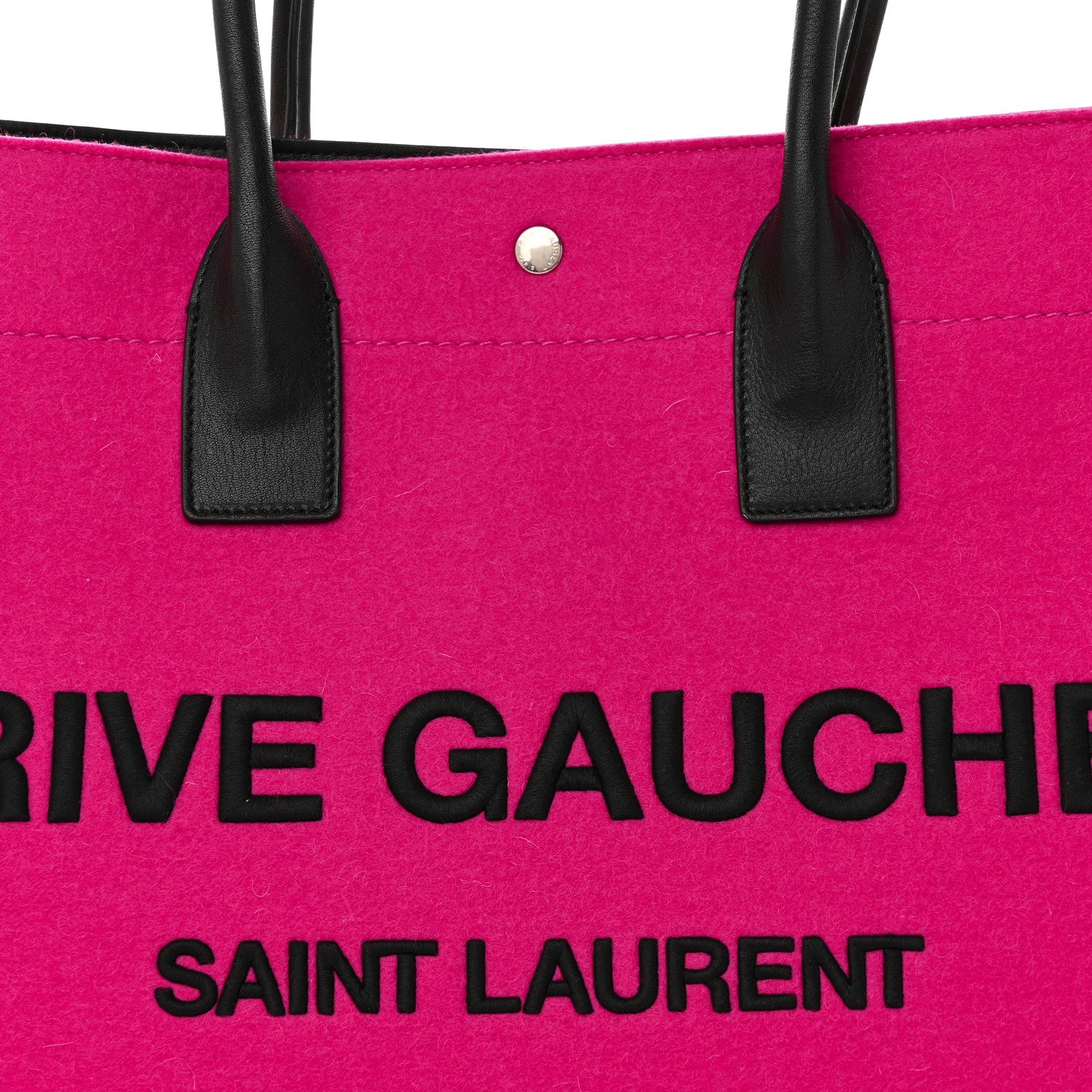 Saint Laurent Wool Rive Gauche Tote Fuchsia 8 of 12