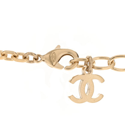 Chanel Crystal Textured CC Necklace Gold 4 of 5