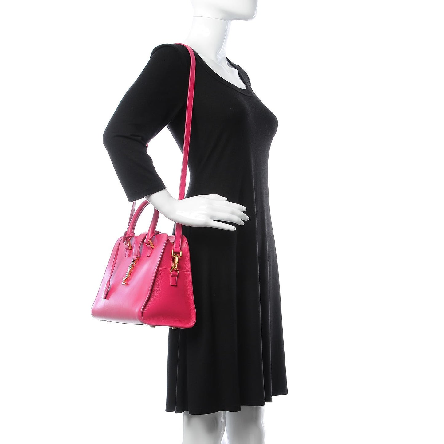 Calfskin Small Monogram Cabas Fuchsia