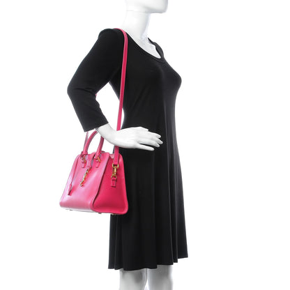 Saint Laurent Calfskin Small Monogram Cabas Fuchsia 2 of 11